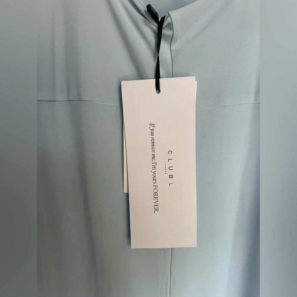 NWT Club L ‘Sheen’ Powder Blue Maternity Dress - Size US 10 - Picture 7 of 12